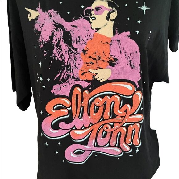 New with tags BP black Elton John graphic tee shirt, size S - Picture 2 of 6